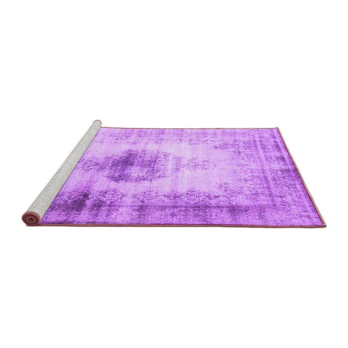 Sideview of Machine Washable Persian Purple Traditional Area Rugs, wshtr3190pur