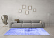 Machine Washable Persian Blue Traditional Rug in a Living Room, wshtr3190blu