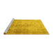 Sideview of Machine Washable Persian Yellow Traditional Rug, wshtr3191yw