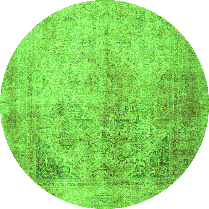 Square Persian Green Traditional Rug, tr3191grn