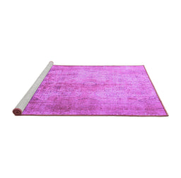 Sideview of Machine Washable Persian Purple Traditional Area Rugs, wshtr3191pur