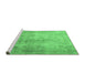 Sideview of Machine Washable Persian Emerald Green Traditional Area Rugs, wshtr3191emgrn