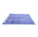 Sideview of Machine Washable Persian Blue Traditional Rug, wshtr3191blu