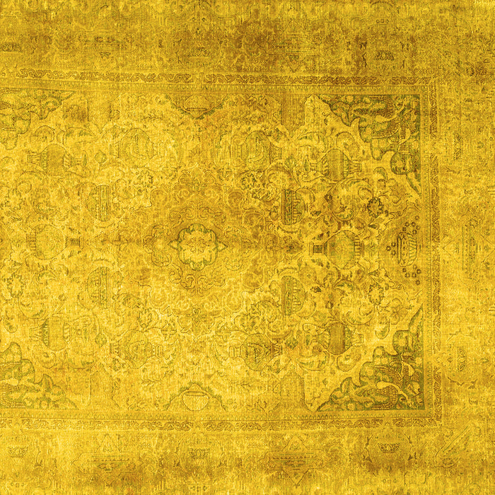 Square Persian Yellow Traditional Rug, tr3191yw