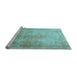 Sideview of Machine Washable Persian Light Blue Traditional Rug, wshtr3191lblu