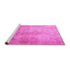 Sideview of Machine Washable Persian Pink Traditional Rug, wshtr3191pnk