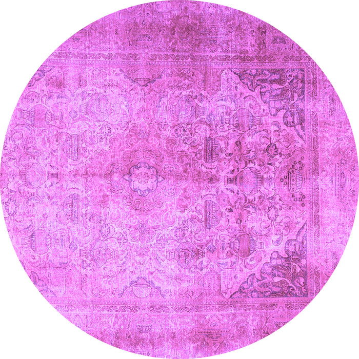 Round Persian Purple Traditional Rug, tr3191pur