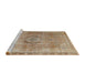 Sideview of Machine Washable Traditional Brown Sugar Brown Rug, wshtr3192