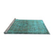 Sideview of Machine Washable Persian Light Blue Traditional Rug, wshtr3192lblu