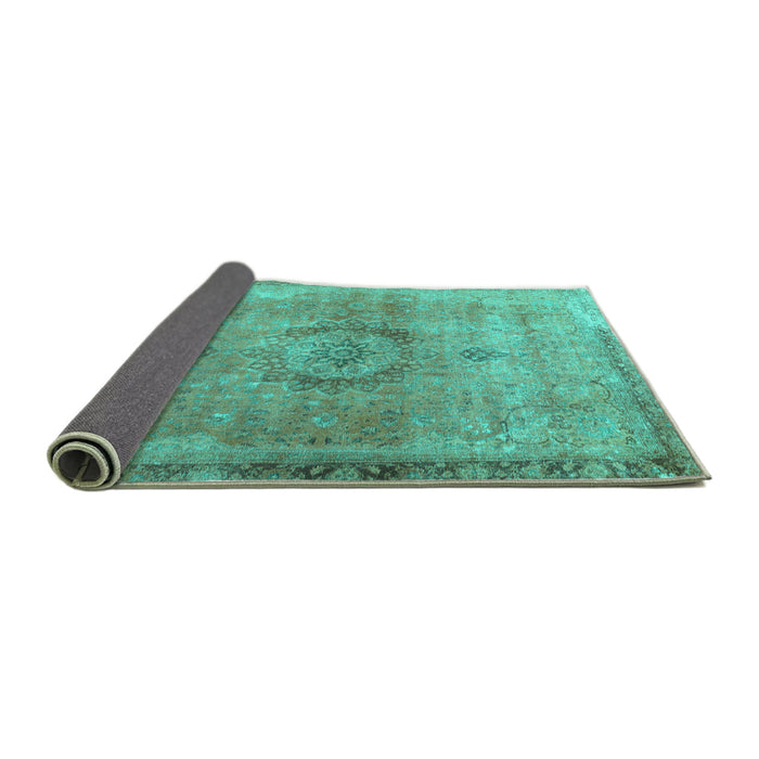 Sideview of Persian Turquoise Traditional Rug, tr3192turq