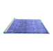 Sideview of Machine Washable Persian Blue Traditional Rug, wshtr3192blu