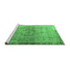 Sideview of Machine Washable Persian Emerald Green Traditional Area Rugs, wshtr3192emgrn