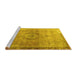 Sideview of Machine Washable Persian Yellow Traditional Rug, wshtr3192yw