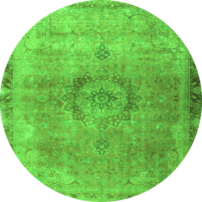Square Persian Green Traditional Rug, tr3192grn