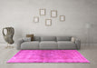 Machine Washable Persian Pink Traditional Rug in a Living Room, wshtr3192pnk