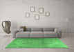 Machine Washable Persian Emerald Green Traditional Area Rugs in a Living Room,, wshtr3193emgrn