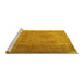 Sideview of Machine Washable Persian Yellow Traditional Rug, wshtr3193yw