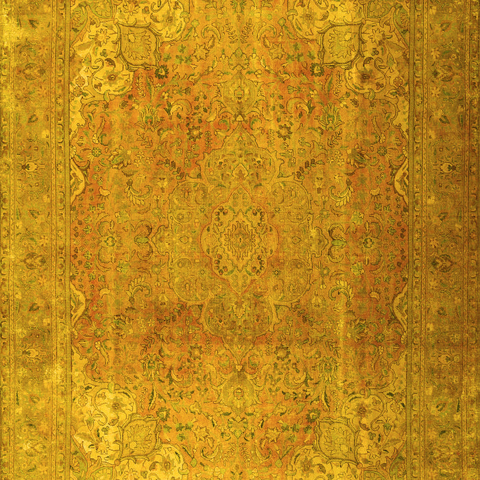 Machine Washable Persian Yellow Traditional Rug, wshtr3193yw