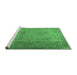 Sideview of Machine Washable Persian Emerald Green Traditional Area Rugs, wshtr3193emgrn