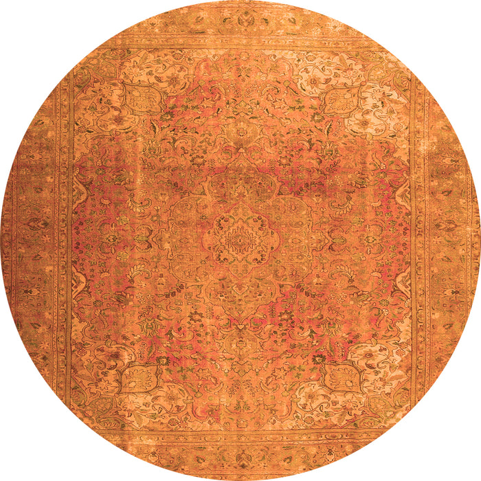 Square Persian Orange Traditional Rug, tr3193org