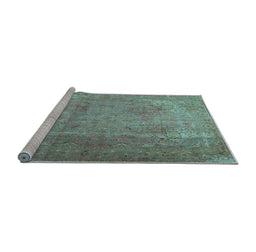 Sideview of Machine Washable Persian Light Blue Traditional Rug, wshtr3193lblu