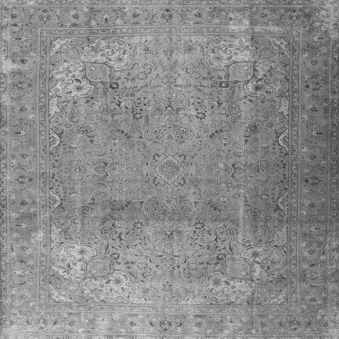 Round Machine Washable Persian Gray Traditional Rug, wshtr3193gry