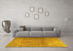 Machine Washable Persian Yellow Traditional Rug in a Living Room, wshtr3193yw