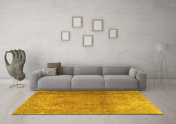 Machine Washable Persian Yellow Traditional Rug in a Living Room, wshtr3193yw