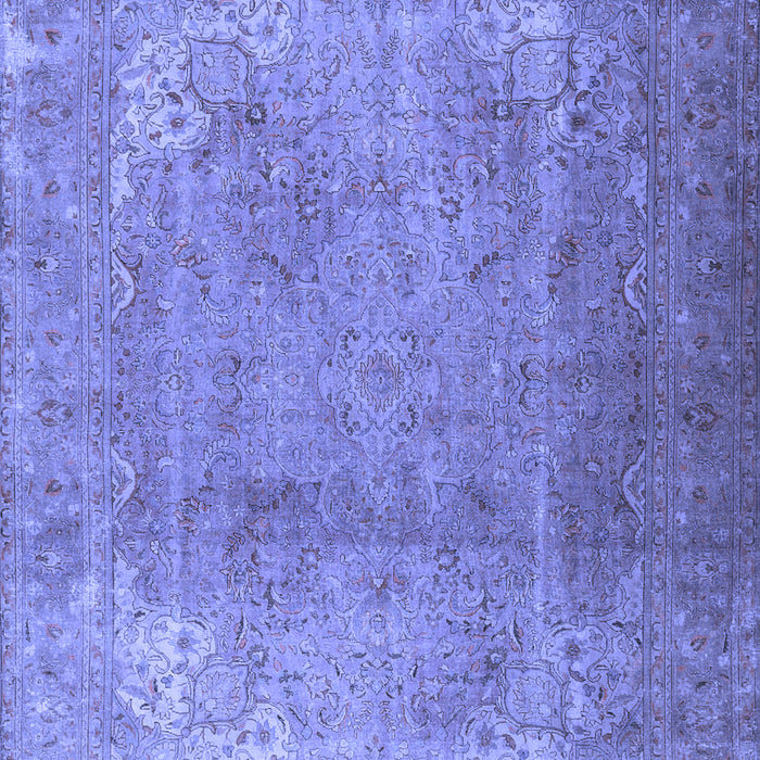Machine Washable Persian Blue Traditional Rug, wshtr3193blu