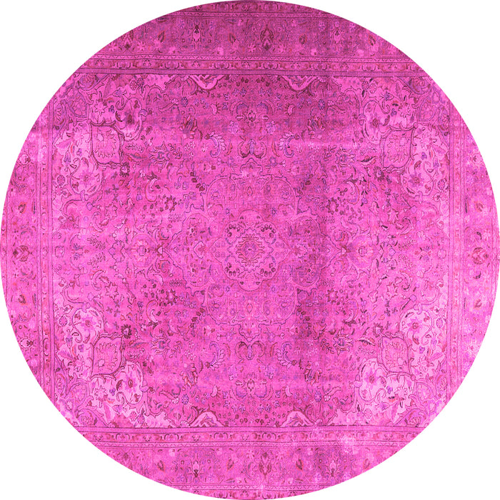 Round Persian Pink Traditional Rug, tr3193pnk