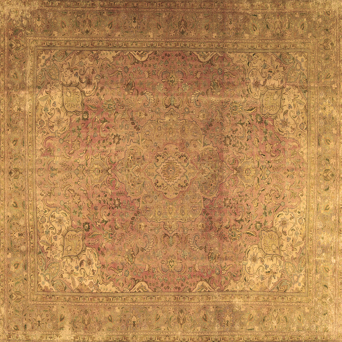 Square Persian Brown Traditional Rug, tr3193brn