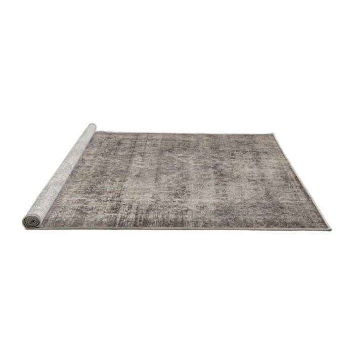 Sideview of Machine Washable Traditional Tan Brown Rug, wshtr3194