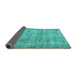 Sideview of Persian Turquoise Traditional Rug, tr3194turq