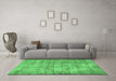 Machine Washable Persian Emerald Green Traditional Area Rugs in a Living Room,, wshtr3194emgrn