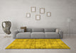 Machine Washable Persian Yellow Traditional Rug in a Living Room, wshtr3194yw