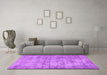 Machine Washable Persian Purple Traditional Area Rugs in a Living Room, wshtr3194pur