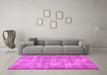 Machine Washable Persian Pink Traditional Rug in a Living Room, wshtr3194pnk