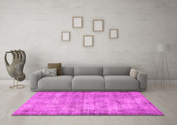 Machine Washable Persian Pink Traditional Rug in a Living Room, wshtr3194pnk