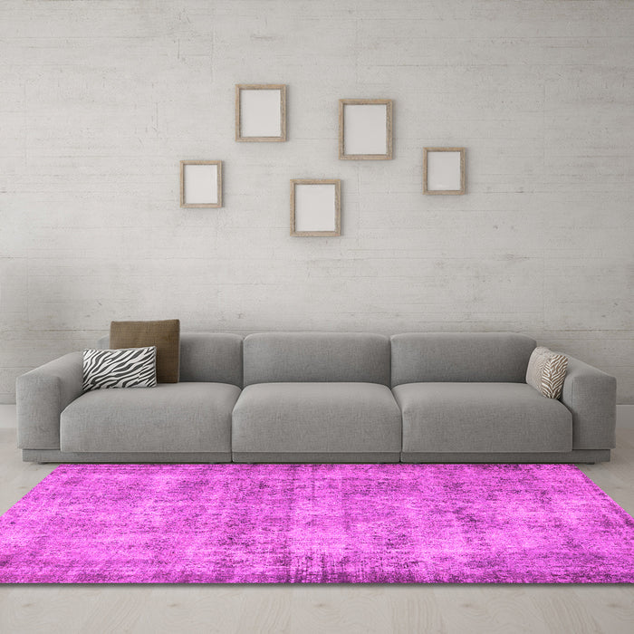 Machine Washable Persian Pink Traditional Rug in a Living Room, wshtr3194pnk