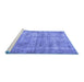 Sideview of Machine Washable Persian Blue Traditional Rug, wshtr3194blu