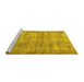 Sideview of Machine Washable Persian Yellow Traditional Rug, wshtr3194yw