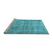 Sideview of Machine Washable Persian Light Blue Traditional Rug, wshtr3194lblu