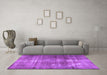 Machine Washable Persian Purple Traditional Area Rugs in a Living Room, wshtr3195pur