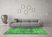 Machine Washable Persian Emerald Green Traditional Area Rugs in a Living Room,, wshtr3195emgrn