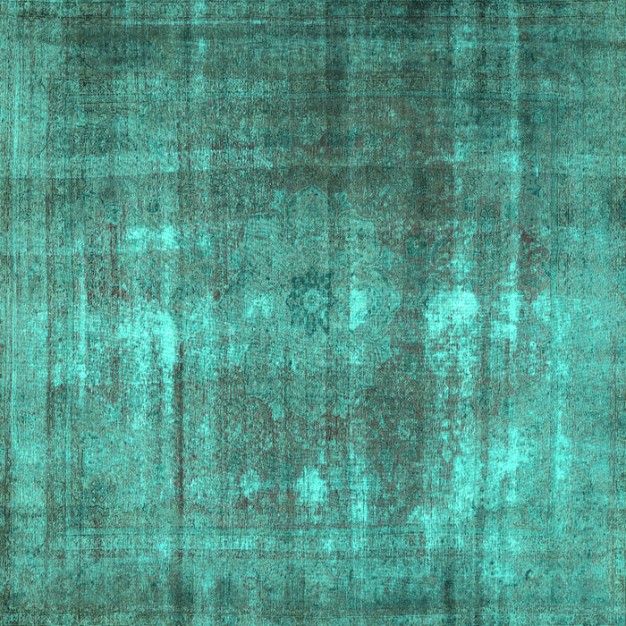 Square Machine Washable Persian Turquoise Traditional Area Rugs, wshtr3195turq