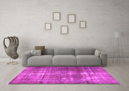 Machine Washable Persian Pink Traditional Rug in a Living Room, wshtr3195pnk