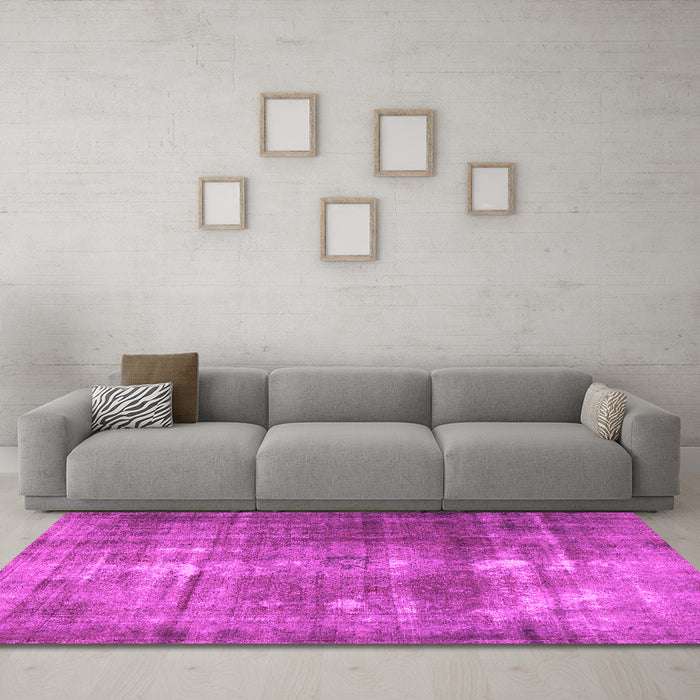 Machine Washable Persian Pink Traditional Rug in a Living Room, wshtr3195pnk