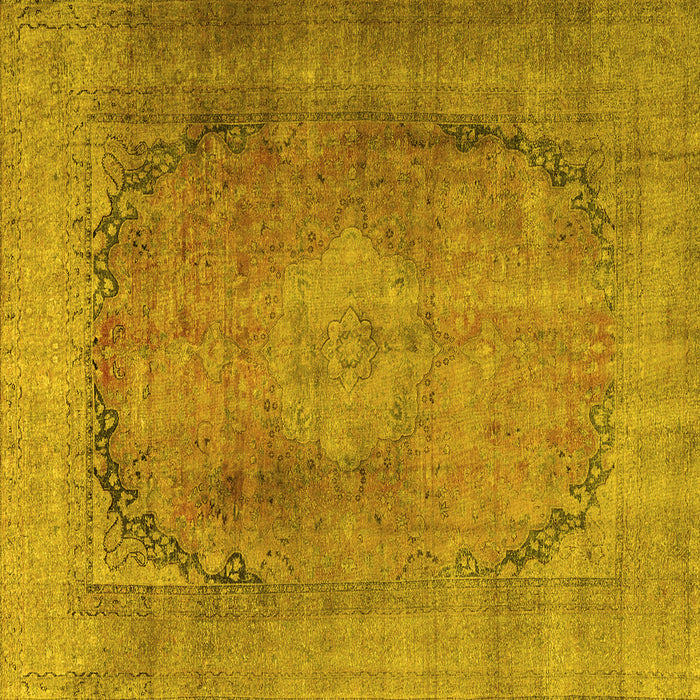 Square Persian Yellow Traditional Rug, tr3196yw