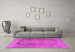 Machine Washable Persian Pink Traditional Rug in a Living Room, wshtr3196pnk