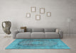 Machine Washable Persian Light Blue Traditional Rug in a Living Room, wshtr3196lblu